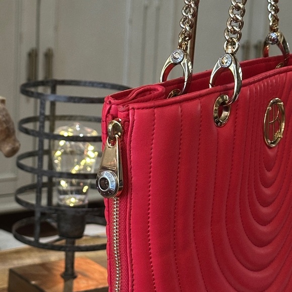 HENRI BENDEL No. 7 Quilted, Expandable Zip Tote in Pink Lambskin Leather EUC - Picture 2 of 16